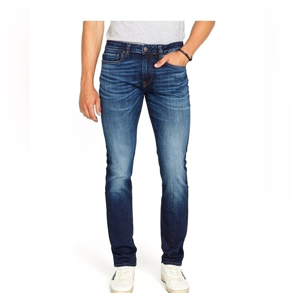 New BUFFALO DAVID BITTON Men's Blue, Indigo Jeans Slim Ash Stretch Fit 40W/30L